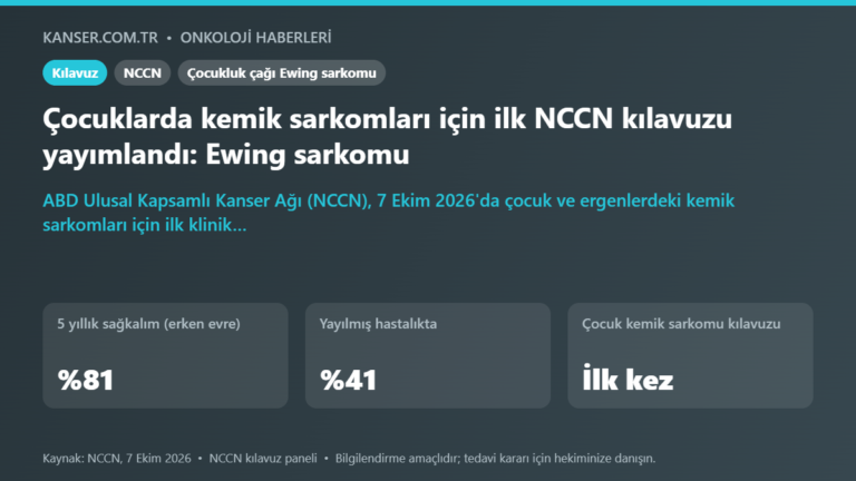 Çocuklarda kemik sarkomları için ilk NCCN kılavuzu yayımlandı: Ewing sarkomu