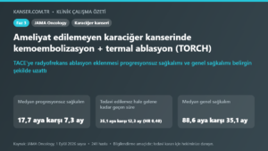 Ameliyat edilemeyen karaciğer kanserinde kemoembolizasyon + termal ablasyon (TORCH)