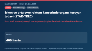 Erken ve orta evre rektum kanserinde organı koruyan tedavi (STAR-TREC)