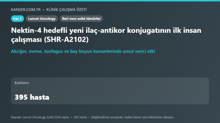 Nektin-4 hedefli yeni ilaç-antikor konjugatının ilk insan çalışması (SHR-A2102)